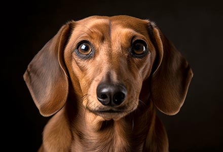 A Portrait of a Dachshund dog linking to other photos of Dachshund dogs