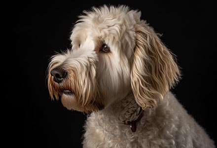 A Portrait of a Labradoodle dog linking to other photos of Labradoodle dogs