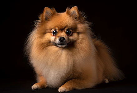 A Portrait of a Pomeranian dog linking to other photos of Pomeranian dogs